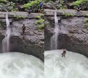 Tamhini Ghat : नसतं धाडस बेतलं जीवावर! तरुणाने धबधब्यात उडी मारली आणि थेट वाहून गेला...