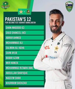 Pakistan vs Bangladesh : बांगलादेशविरुद्धच्या दुसऱ्या कसोटीसाठी पाकिस्तान संघ जाहीर!
