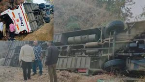 Tamhini Ghat Accident : ताम्हिणी घाटात प्रवाशांनी खचाखच भरलेली बस उलटली!