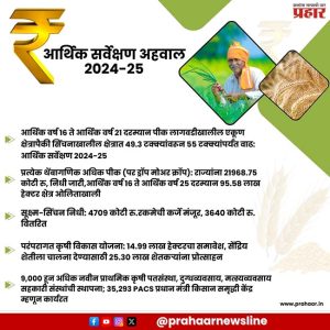 Economic Survey : सिंचनाखालील क्षेत्रात ४९.३ टक्क्यांवरून ५५ टक्क्यांपर्यंत वाढ
