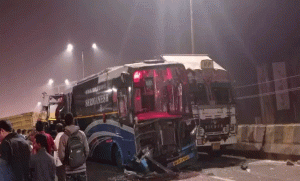 Mumbai - Nashik Highway Accident : मुंबई नाशिक महामार्गावर कंटेनर, ट्रक आणि खासगी बसचा विचित्र अपघात; ५ ठार, १४ जखमी
