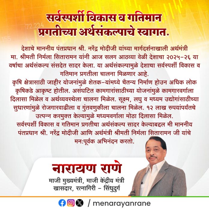 Budget 2025 : गतिमान प्रगतीच्‍या अर्थसंकल्‍पाचे स्‍वागत; पहा मान्यवरांच्या प्रतिक्रिया