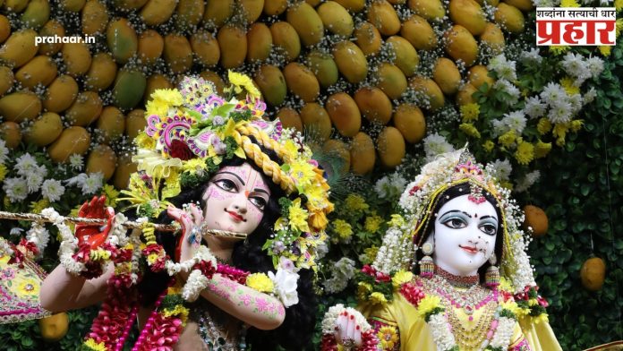 Akshay Tritiya 2025 : अक्षय्य तृतीयानिमित्त इस्कॉन मंदिरामध्ये आंब्याची आरास