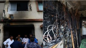 मुंबईत अग्नितांडव, घाटकोपर इमारतीला मध्यरात्री भीषण आग, १३ जण जखमी...