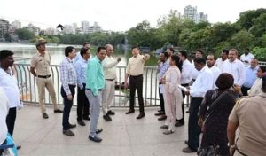 शहरातील पाणी साचणाऱ्या सखल भागांची पाहणी