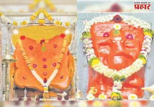 कसबा गणपती मूर्तीवरील शेंदूर कवचाची दुरुस्ती