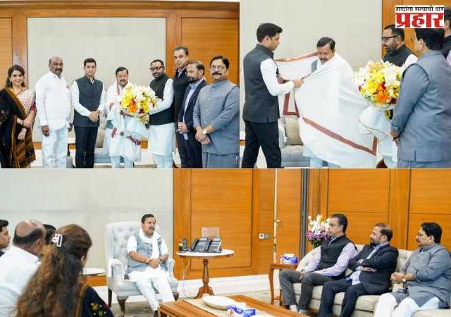 शिवसेनेच्या खासदारांनी घेतली भाजपा राष्ट्रीय अध्यक्ष नितिन नवीन यांची भेट