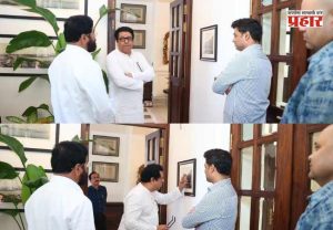 उपमुख्यमंत्री एकनाथ शिंदे यांची राज ठाकरे यांनी घेतली भेट ...आणि नंदनवनमध्ये फुलल्या कलाप्रेमींच्या गप्पा