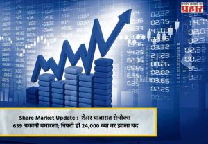 Share Market Update : शेअर बाजारात सेन्सेक्स ६३९ अंकांनी वधारला; निफ्टी ही २४,००० च्या वर झाला बंद