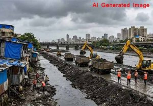 Mithi River : मिठी नदीत डेब्रीज टाकून वाढवले जाते गाळाचे वजन