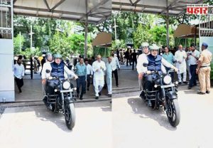 CM Devendra Fadnavis : मुख्यमंत्री देवेंद्र फडणवीस बुलेटवरून विधानभवनात दाखल