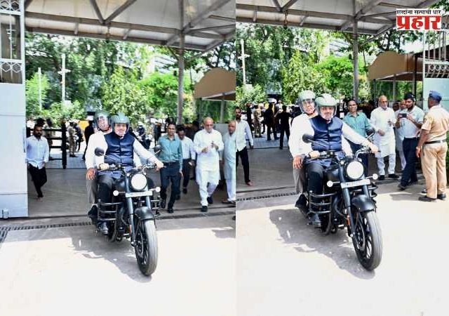 CM Devendra Fadnavis : मुख्यमंत्री देवेंद्र फडणवीस बुलेटवरून विधानभवनात दाखल
