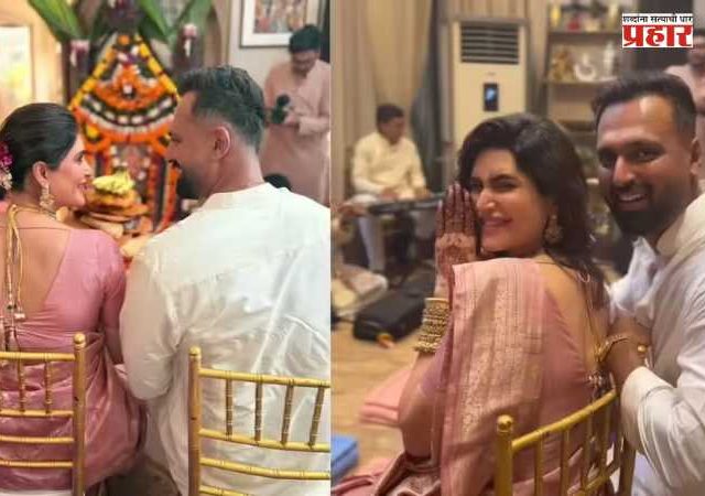 Actress Karishma Tanna Babyshower : प्रसिद्ध अभिनेत्रीने केले दाक्षिणात्य पद्धतीने डोहाळेजेवण