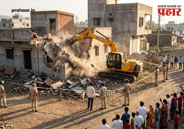 Nashik TCS Case : आरोपी निदा खानला आश्रय देणाऱ्या मतीन पटेलचे घर जमीनदोस्त; पहाटेच घरावर हातोडा