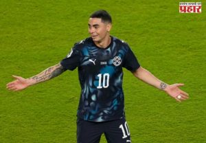 FIFA WORLDCUP 2026 : नवा नियम ठरला पॅराग्वेच्या खेळाडूला महागात! मिगेल अल्मिरॉनला दाखवले थेट रेड कार्ड