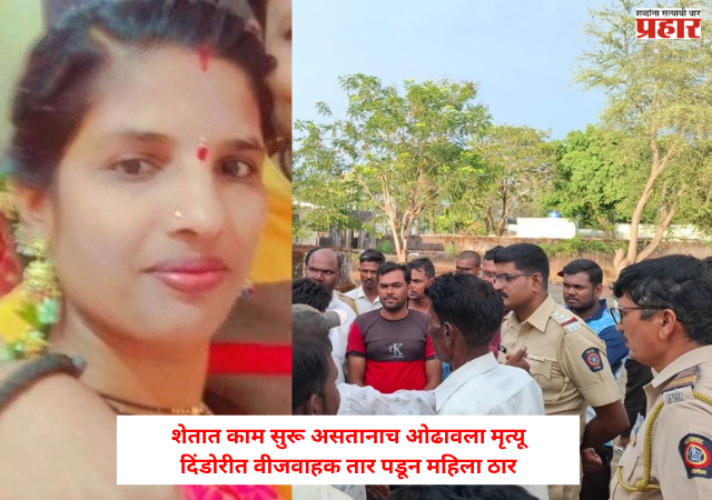 Nashik : शेतात काम सुरू असतानाच ओढावला मृत्यू, दिंडोरीत वीजवाहक तार पडून महिला ठार