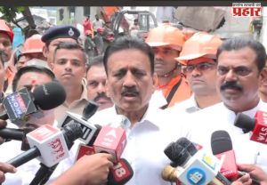 Girish Mahajan : भिवंडीतील दुर्घटनाग्रस्त इमारतीची मंत्री गिरीश महाजन यांनी केली पाहणी; मृतांच्या नातेवाईकांना प्रत्येकी ५ लाखाची मदत