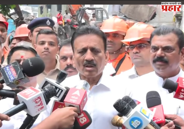 Girish Mahajan : भिवंडीतील दुर्घटनाग्रस्त इमारतीची मंत्री गिरीश महाजन यांनी केली पाहणी; मृतांच्या नातेवाईकांना प्रत्येकी ५ लाखाची मदत