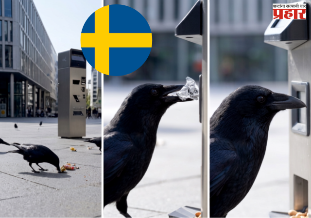 Crows pick up cigarette butts : स्वीडनमध्ये सिगारेटची तुकडे उचलण्यासाठी कावळ्यांची मदत