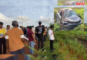 Mumbai Goa Highway Accident : मुंबई गोवा महामार्गावर अपघात, दोघींनी उडवल्यानंतर वाहन २५ फूट खोल खड्ड्यात