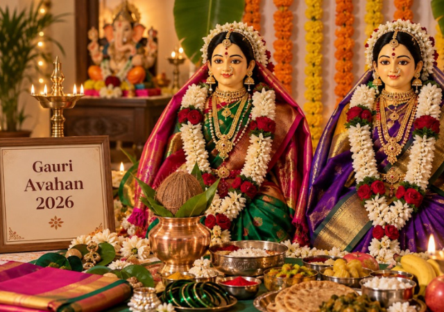 Gauri Avahan 2026 : ‘आली आली गौराई, सोन्याच्या पावलांनी’; जाणून घ्या आवाहनाचा मुहूर्त, नैवेद्य आणि विसर्जनाची तारीख