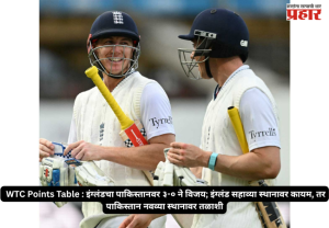 WTC Points Table : इंग्लंडचा पाकिस्तानवर ३-० ने विजय; इंग्लंड सहाव्या स्थानावर कायम, तर पाकिस्तान नवव्या स्थानावर तळाशी