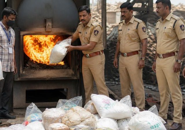 नवी मुंबई पोलिसांची मोठी कारवाई; २६.३० कोटींचे ७२६ किलो ड्रग्स नष्ट!