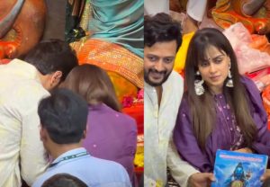 Riteish Deshmukh : रितेश आणि जिनिलिया देशमुख यांनी घेतले 'लालबागच्या राजा'चे दर्शन!