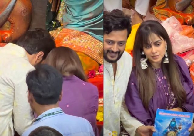 Riteish Deshmukh : रितेश आणि जिनिलिया देशमुख यांनी घेतले 'लालबागच्या राजा'चे दर्शन!