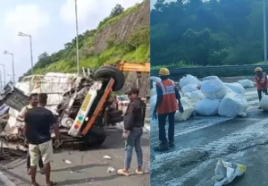 Mumbai-Pune Expressway : मुंबई-पुणे एक्स्प्रेस वेवर भीषण अपघात; दोन जणांचा मृत्यू, एक गंभीर जखमी