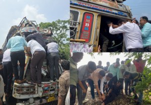 Minister Girish Mahajan : पिंपळगावजवळ दोन ट्रकची धडक, जखमींच्या मदतीसाठी मंत्री गिरीश महाजन ताफा थांबवून घटनास्थळी; बचावकार्यात केली मदत