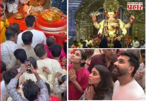 Lalbaugcha Raja :'रोहित... रोहित...'च्या जयघोषाने दुमदुमला लालबागचा दरबार! 'हिटमॅन' पत्नीसह बाप्पाच्या चरणी!