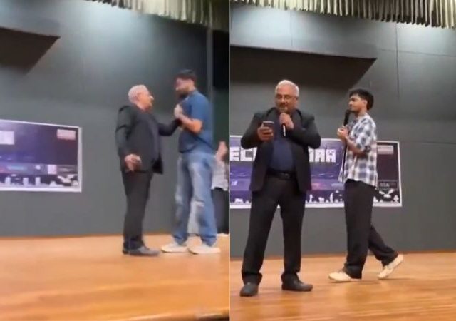 Nirma University Viral Video : 'जल्दी बोल, कल सुबह पनवेल निकलना है'; विद्यार्थ्याच्या वक्तव्यावर प्राध्यापक संतापले, स्टेजवर कॉलर पकडून...