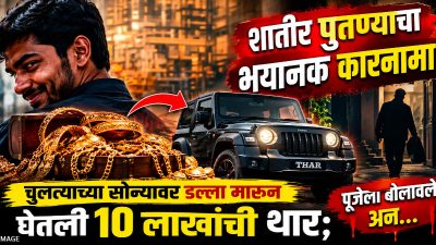 Kolhapur Crime : शातीर पुतण्याचा भयानक कारनामा! चुलत्याच्या सोन्यावर डल्ला मारून घेतली 10 लाखांची थार; पूजेला बोलावले अन्...