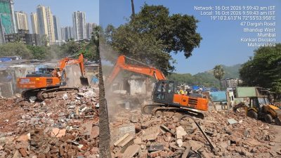 BMC News : गोरेगाव-मुलुंड जोड रस्ता प्रकल्पासाठी मोठी कारवाई! मुलुंडमध्ये आणखी २१५ बांधकामे हटवली