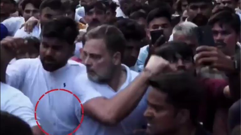 राहुल गांधींचा व्हिडिओ व्हायरल! आंदोलकाला कोपर मारल्याचा आरोप