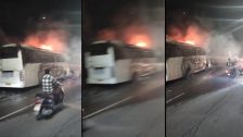 School Bus Fire : उन्नावमध्ये शालेय बसला भीषण आग! 60 विद्यार्थी थोडक्यात बचावले; महामार्गावर वाहतुकीचा खोळंबा