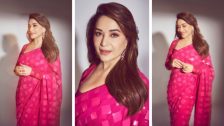 Madhuri Dixit: 'धक धक गर्ल'चा गुलाबी साडीत घायाळ करणारा लूक, पाहा Photos