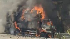 Mumbai Nashik highway fire : मुंबई-नाशिक महामार्गावर धावत्या ट्रकला भीषण आग; कापडाच्या गोण्यांमुळे आगीने घेतला उग्र अवतार