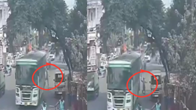 Nashik : नाशिकमध्ये सिटी लिंक बसचा थरार ! दरवाजा उघडल्याने वाहक रस्त्यावर फेकला गेला अन्...