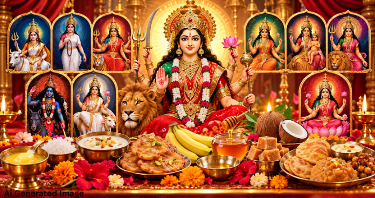 नवरात्रीच्या नऊ दिवसांत देवीला कोणता नैवेद्य अर्पण करावा? जाणून घ्या नऊ रूपांची आवड!