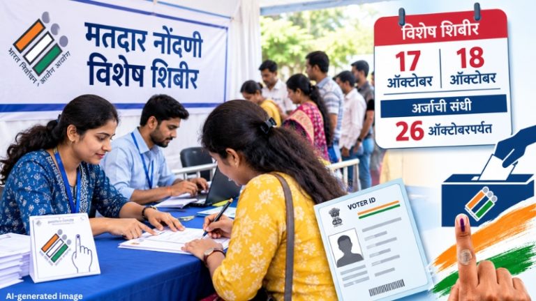 Nashik : नाशिक जिल्ह्यात 17 आणि 18 ऑक्टोबरला मतदार नोंदणीसाठी विशेष शिबिरे, 26 ऑक्टोबरपर्यंत अर्जाची संधी