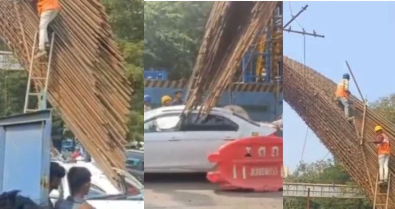 Thane Accident : कोपरी ब्रिजवर थरारक अपघात : उन्नत मार्गाचे लोखंडी जाळे चालत्या कारवर कोसळले; MMRD कडून कंत्राटदाराला २ कोटींचा दंड