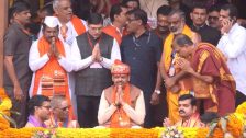 Nashik Kumbhmela : त्र्यंबकेश्वरमध्ये मुख्यमंत्र्यांच्या हस्ते धर्मध्वजारोहण, सिंहस्थ कुंभमेळ्याच्या धार्मिक पर्वाचा शुभारंभ