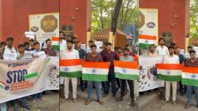 abvp protest mumbai university : ‘बांगलादेशसारख्या अराजकतेला भारतात थारा नको!’; संविधानाच्या रक्षणासाठी मुंबई विद्यापीठात अभाविपतर्फे भव्य स्वाक्षरी अभियान व निदर्शने